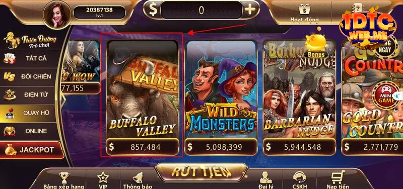 Game quay hũ buffalo valley thiết kế giao diện đẹp mắt