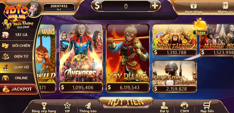 Lựa chọn game avengers trong phân loại quay hũ